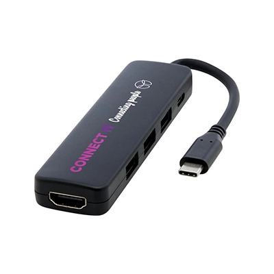 Adattatore multimediale USB 2.0-3.0 con porta HDMI in plastica riciclata certificata RCS Loop