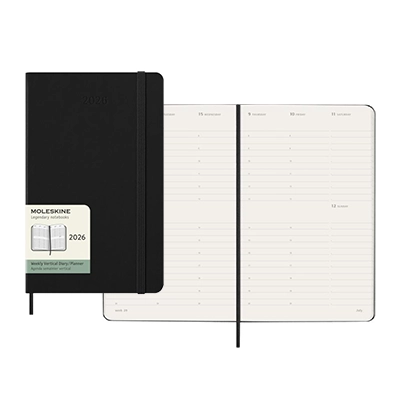 Agenda verticale 12 mesi formato L con copertina rigida Moleskine