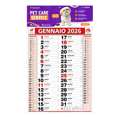 Calendario 2026 da muro Milano
