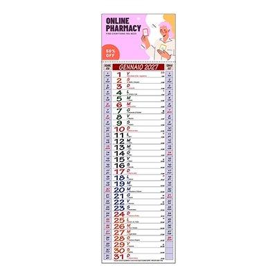 Calendario 2027 da muro Slim