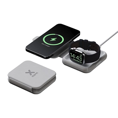 Caricabatterie da viaggio wireless 2 in 1 pieghevole da 15 W Xtorm XWF21