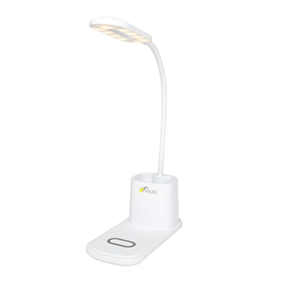 Lampada da scrivania con organizer e caricabatterie wireless Bright