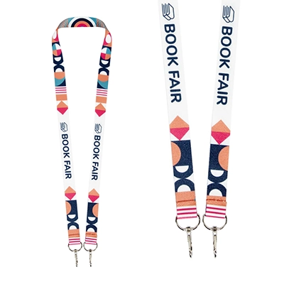 Lanyard in sublimazione in rPET Leia con 2 ganci