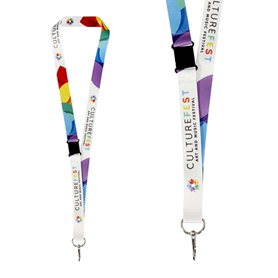 Lanyard in PET riciclato con stampa in sublimazione e sgancio di sicurezza Lois