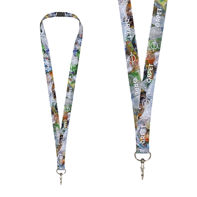 Lanyard Addie in PET riciclato con stampa in sublimazione e sgancio di sicurezza