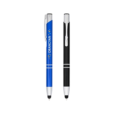 Penna a sfera metallica con stylus Moneta