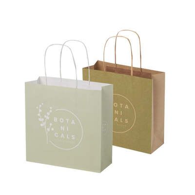 Shopper in carta da 120 g con manici intrecciati - 24 x 9 x 24 cm | Multigrafica.net