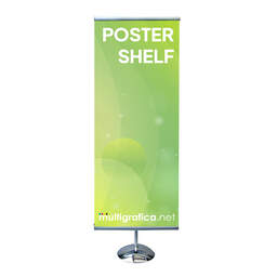 espositore portabanner da pavimento poster shelf discal foot | multigrafica.net