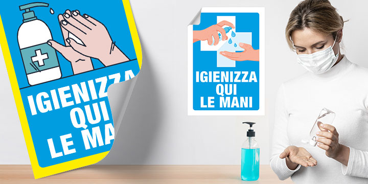 Cartelli igienizza le mani Cartelli igienizza le mani