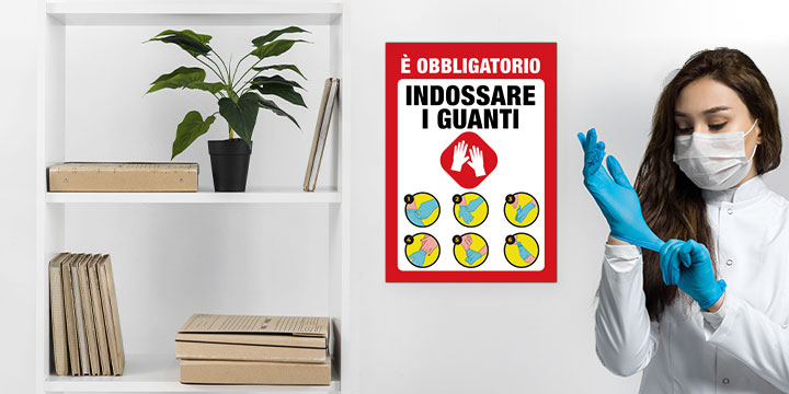Cartelli indossare i guanti Cartelli indossare i guanti