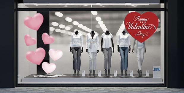 Kit Decorazione Vetrina - San Valentino Kit Decorazione Vetrina - San Valentino