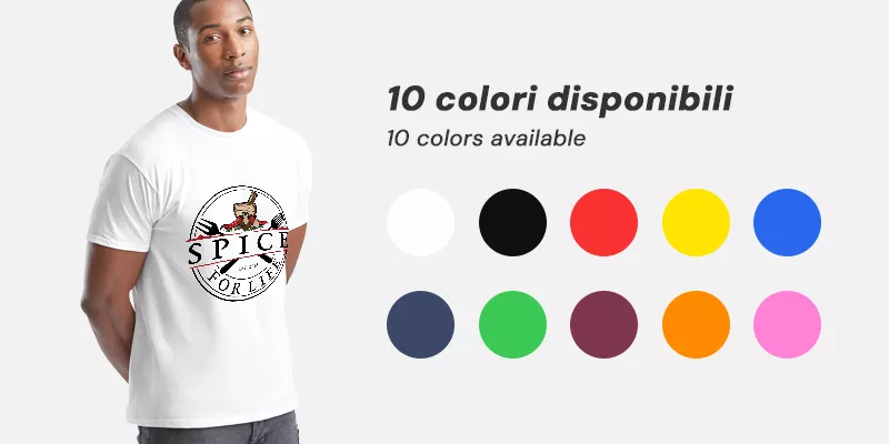 Stampa magliette colorate in cotone
